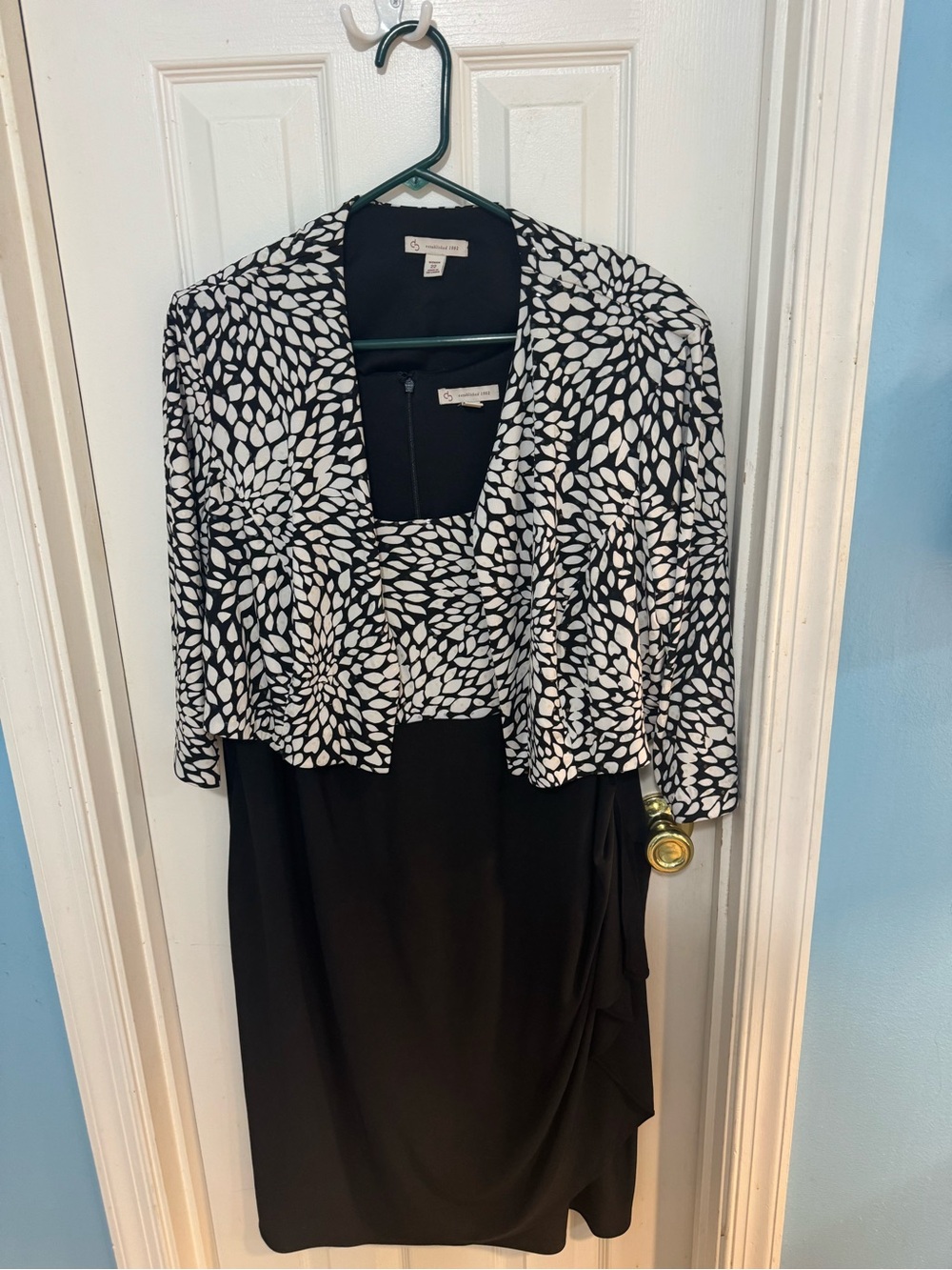 Dress Barn Black and White Midi Dress with Floral Jacket